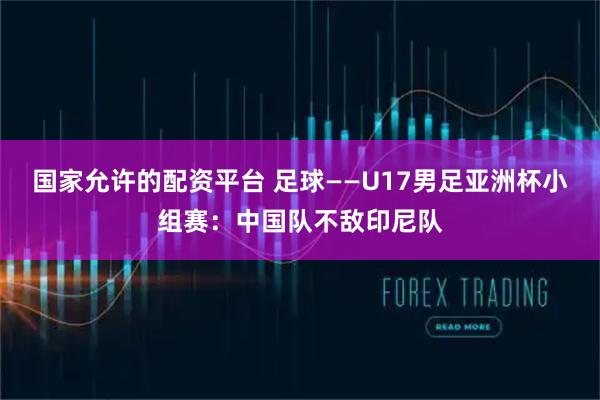 国家允许的配资平台 足球——U17男足亚洲杯小组赛：中国队不敌印尼队
